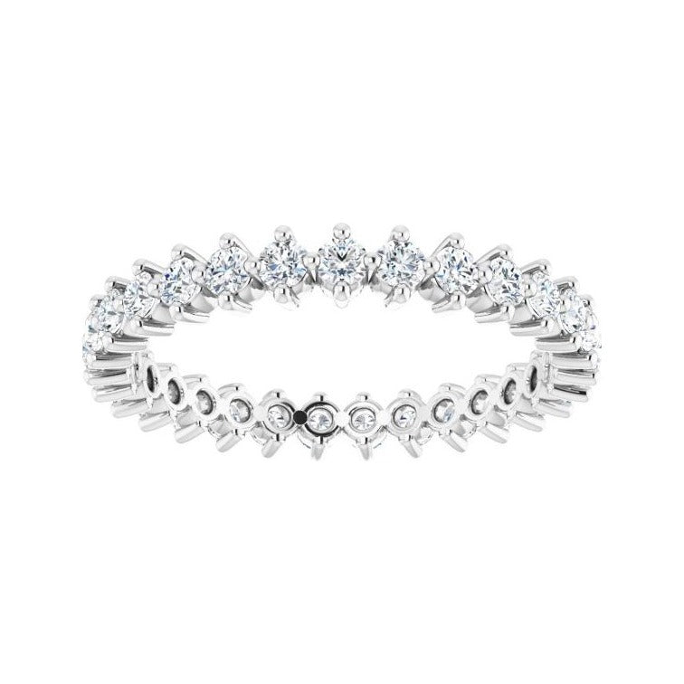 Sapphire Row Natural Diamond Petite Round Eternity Band - Platinum, 2 mm (view 3)