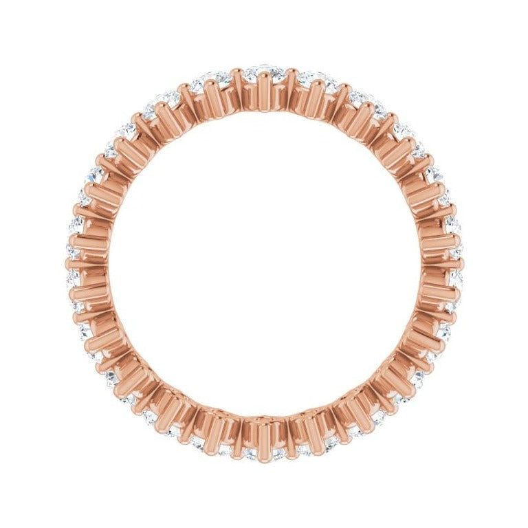 Sapphire Row Natural Diamond Petite Round Eternity Band - 14K Rose Gold, 2.5 mm (view 2)