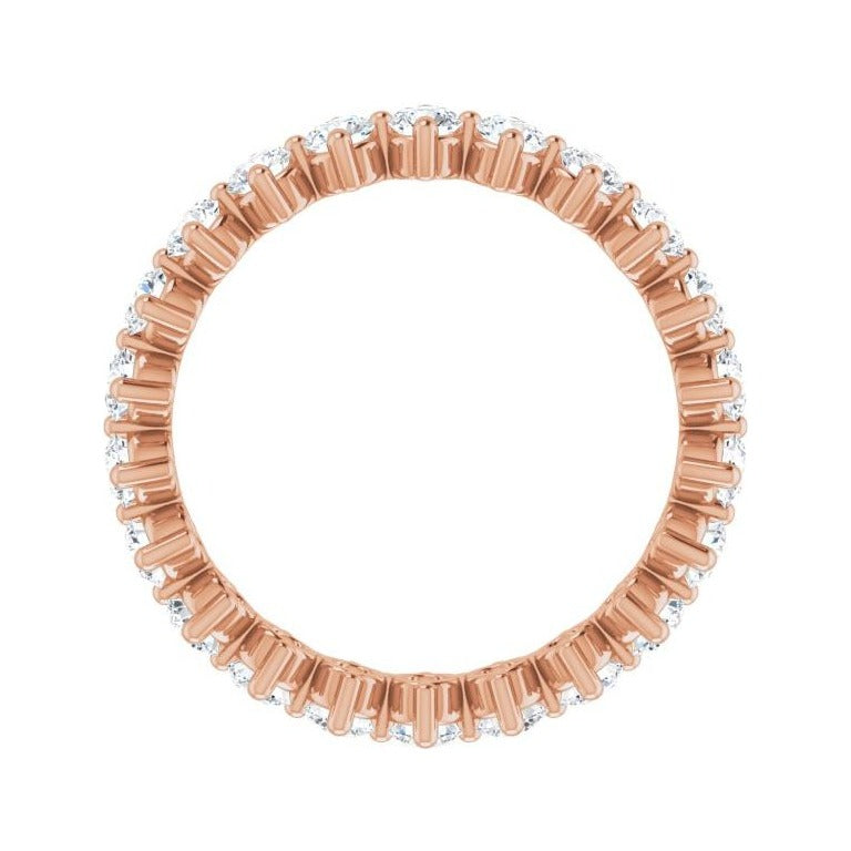 Sapphire Row Natural Diamond Petite Round Eternity Band - 14K Rose Gold, 2.8 mm (view 2)