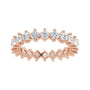Sapphire Row Natural Diamond Petite Round Eternity Band - 14K Rose Gold, 2.8 mm (view 3)