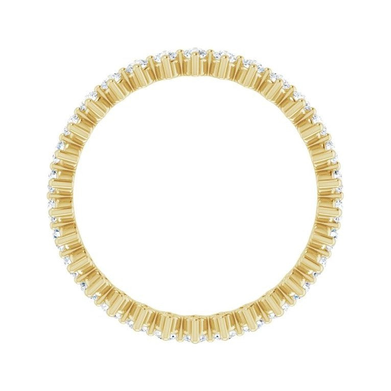 Sapphire Row Natural Diamond Petite Round Eternity Band - 14K Yellow Gold, 2 mm (view 2)