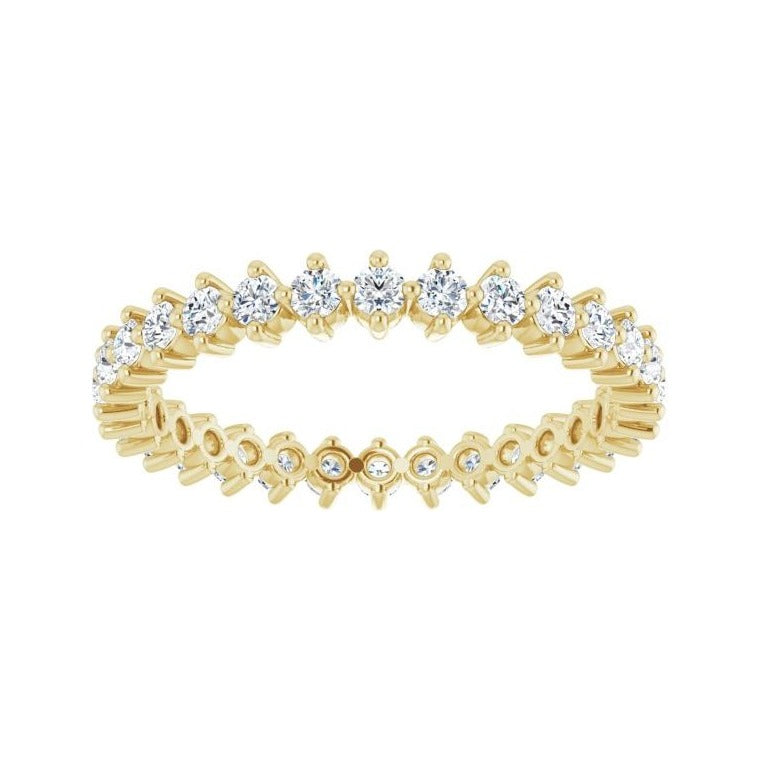 Sapphire Row Natural Diamond Petite Round Eternity Band - 14K Yellow Gold, 2 mm (view 3)