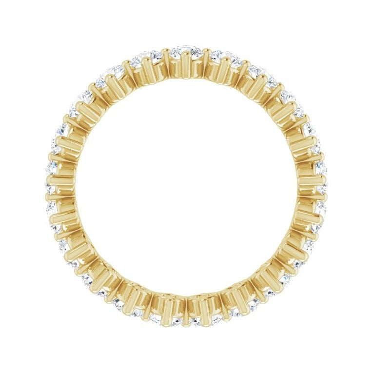 Sapphire Row Natural Diamond Petite Round Eternity Band - 14K Yellow Gold, 3 mm (view 2)