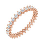 Sapphire Row Natural Diamond Petite Round Eternity Band - 14K Rose Gold, 2 mm