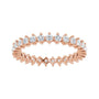 Sapphire Row Natural Diamond Petite Round Eternity Band - 14K Rose Gold, 2 mm (view 3)