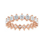 Sapphire Row Natural Diamond Petite Round Eternity Band - 14K Rose Gold, 3 mm (view 3)