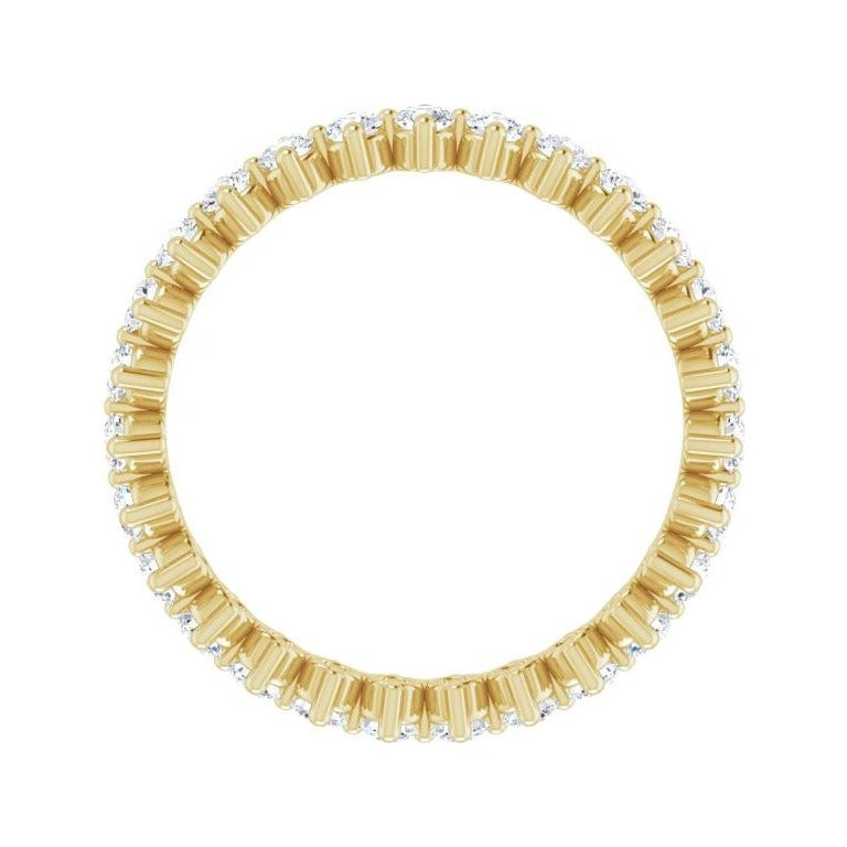 Sapphire Row Natural Diamond Petite Round Eternity Band - 14K Yellow Gold, 2.25 mm (view 2)