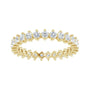 Sapphire Row Natural Diamond Petite Round Eternity Band - 14K Yellow Gold, 2.25 mm (view 3)