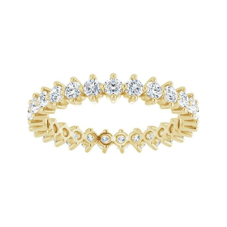 Sapphire Row Natural Diamond Petite Round Eternity Band - 14K Yellow Gold, 2.25 mm (view 3)