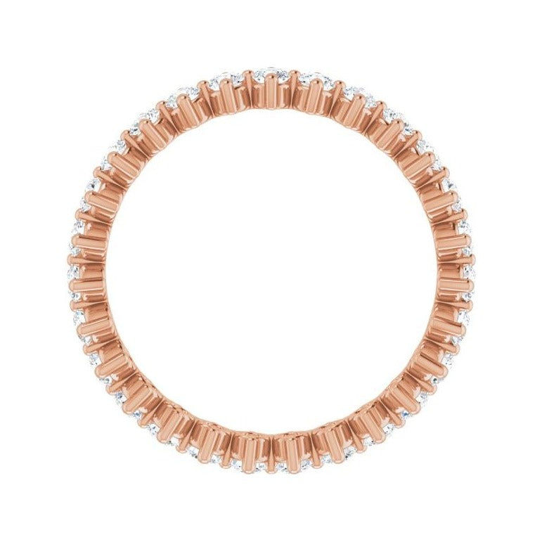 Sapphire Row Natural Diamond Petite Round Eternity Band - 14K Rose Gold, 2.25 mm (view 2)