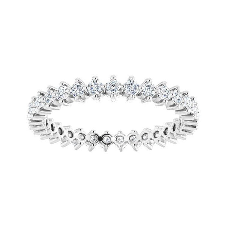 Sapphire Row Natural Diamond Petite Round Eternity Band - 14K White Gold, 1.7 mm (view 3)