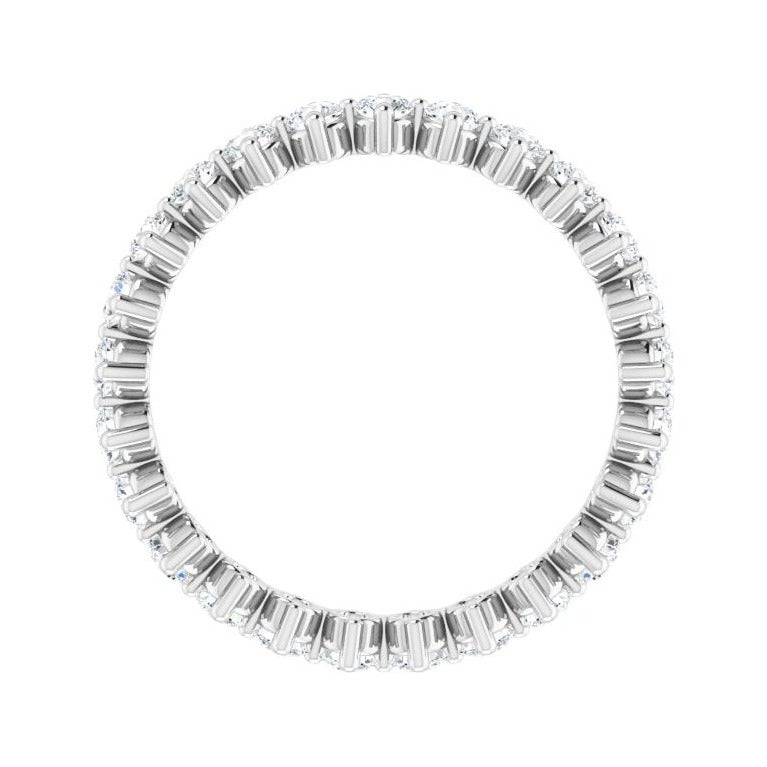 Sapphire Row Natural Diamond Petite Round Eternity Band - 14K White Gold, 2.5 mm (view 2)