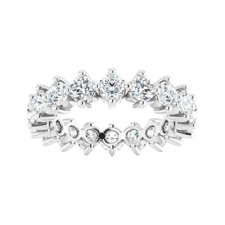 Sapphire Row Natural Diamond Petite Round Eternity Band - Platinum, 2.8 mm (view 3)