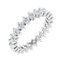Sapphire Row Natural Diamond Petite Round Eternity Band - 14K White Gold, 2.25 mm