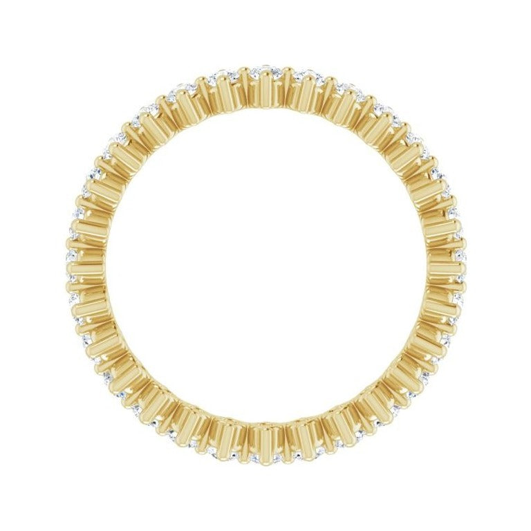 Sapphire Row Natural Diamond Petite Round Eternity Band - 14K Yellow Gold, 1.7 mm (view 2)