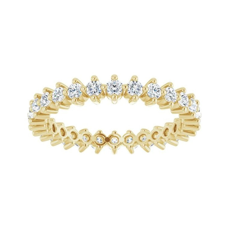 Sapphire Row Natural Diamond Petite Round Eternity Band - 14K Yellow Gold, 1.7 mm (view 3)