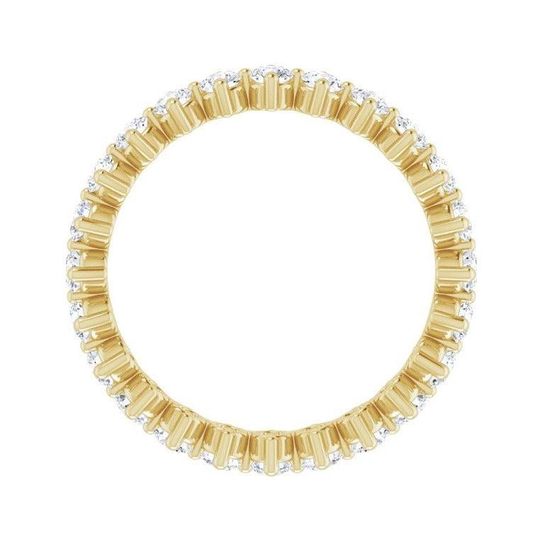 Sapphire Row Natural Diamond Petite Round Eternity Band - 14K Yellow Gold, 2.5 mm (view 2)