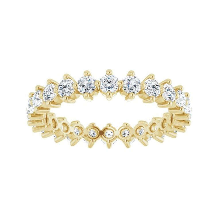 Sapphire Row Natural Diamond Petite Round Eternity Band - 14K Yellow Gold, 2.5 mm (view 3)