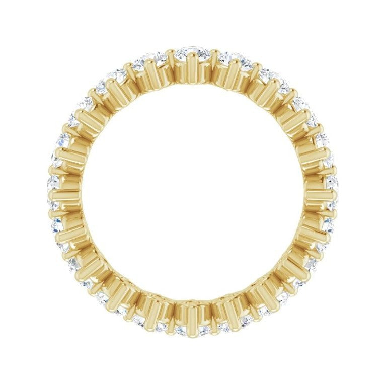 Sapphire Row Natural Diamond Petite Round Eternity Band - 14K Yellow Gold, 2.8 mm (view 2)