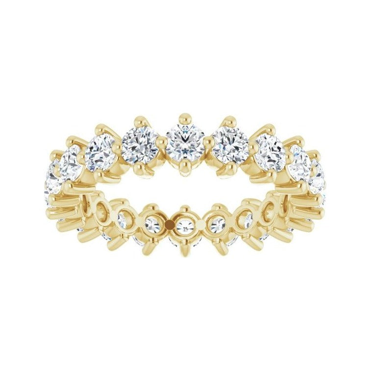 Sapphire Row Natural Diamond Petite Round Eternity Band - 14K Yellow Gold, 2.8 mm (view 3)
