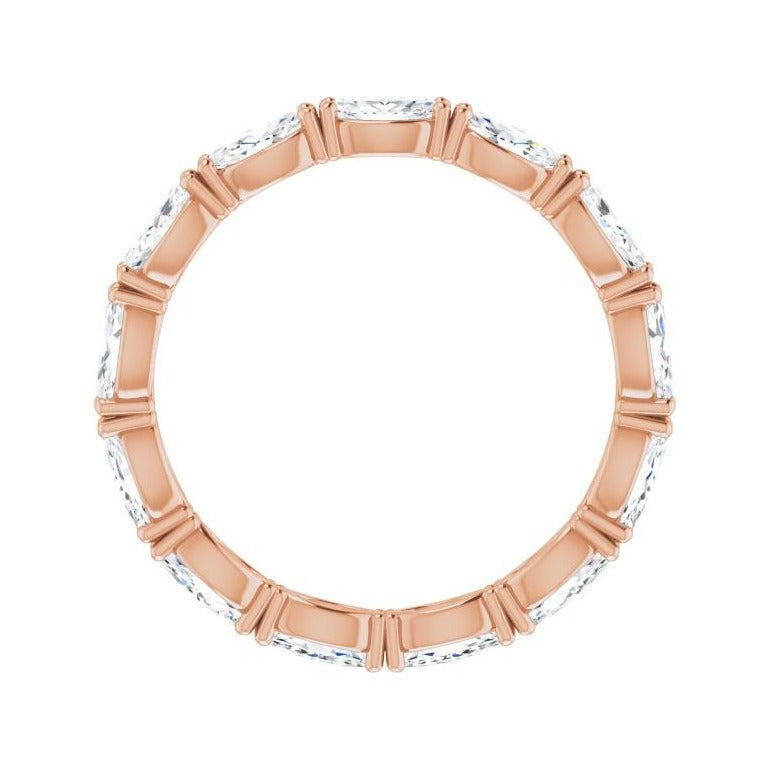 Sapphire Row Lab-Grown Diamond Petite Marquise Eternity Band - 14K Rose Gold, 4.5 × 2.5 mm, 6 (view 2)