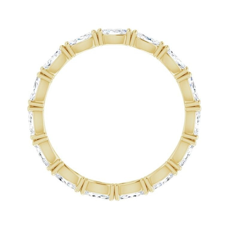 Sapphire Row Lab-Grown Diamond Petite Marquise Eternity Band - 14K Yellow Gold, 4 × 2 mm, 6.5 (view 2)