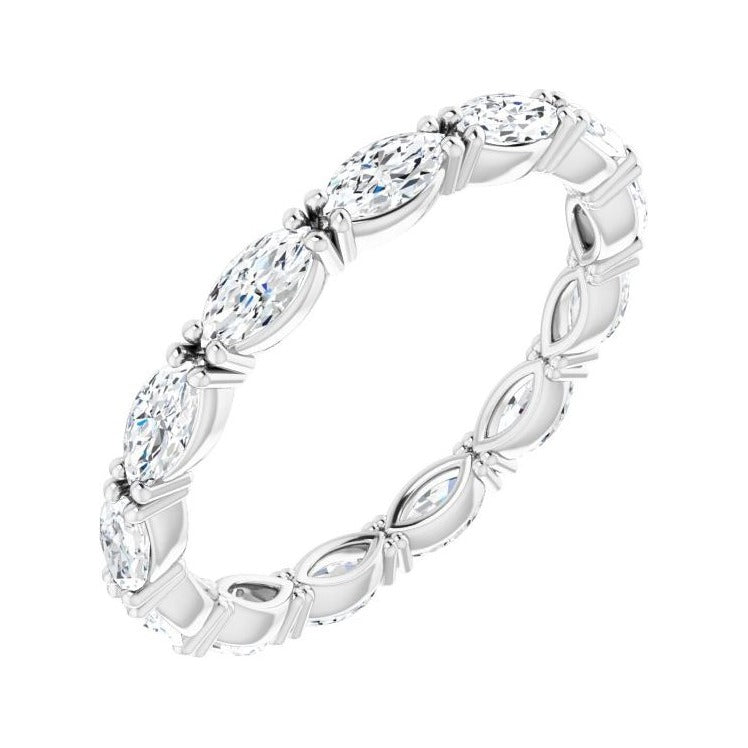 Sapphire Row Lab-Grown Diamond Petite Marquise Eternity Band - Platinum, 4 × 2 mm, 4