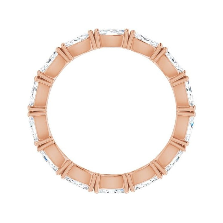Sapphire Row Lab-Grown Diamond Petite Marquise Eternity Band - 14K Rose Gold, 4 × 2 mm, 4.5 (view 2)