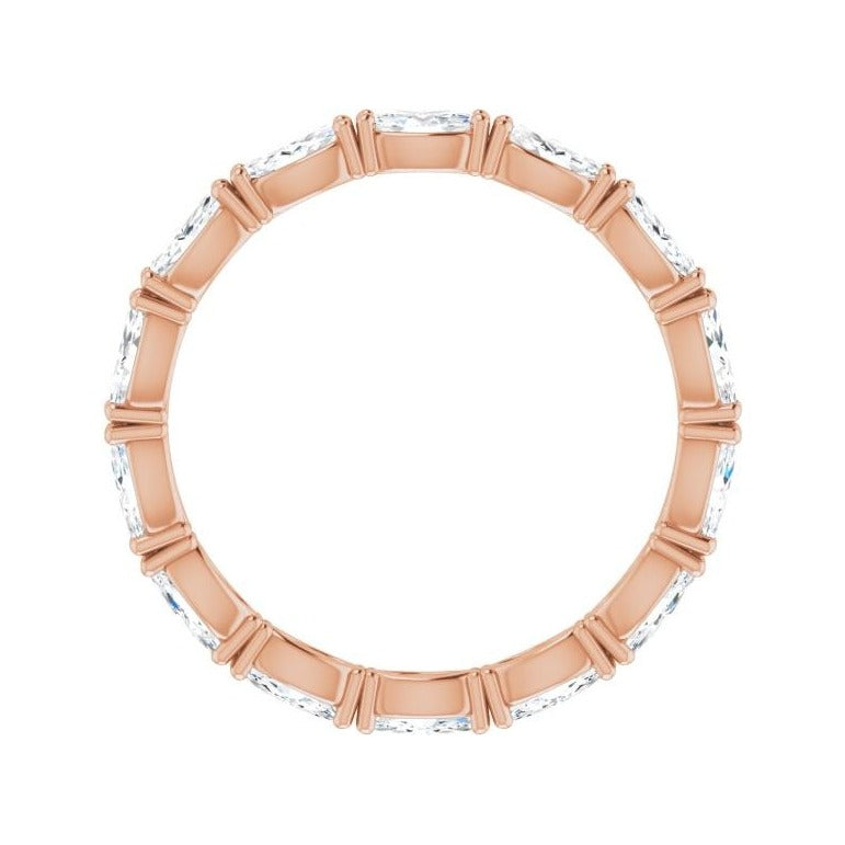 Sapphire Row Lab-Grown Diamond Petite Marquise Eternity Band - 14K Rose Gold, 4 × 2 mm, 5.5 (view 2)
