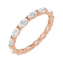 Sapphire Row Lab-Grown Diamond Petite Marquise Eternity Band - 14K Rose Gold, 4 × 2 mm, 6.5