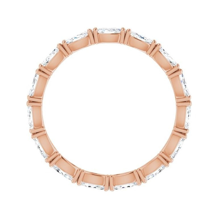 Sapphire Row Lab-Grown Diamond Petite Marquise Eternity Band - 14K Rose Gold, 4 × 2 mm, 6.5 (view 2)