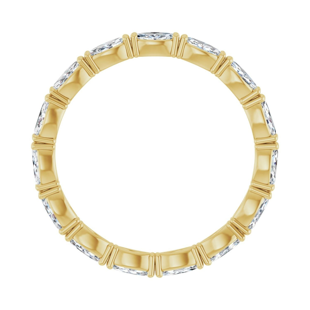 Sapphire Row Lab-Grown Diamond Petite Marquise Eternity Band - 14K Yellow Gold, 4 × 2 mm, 7 (view 2)
