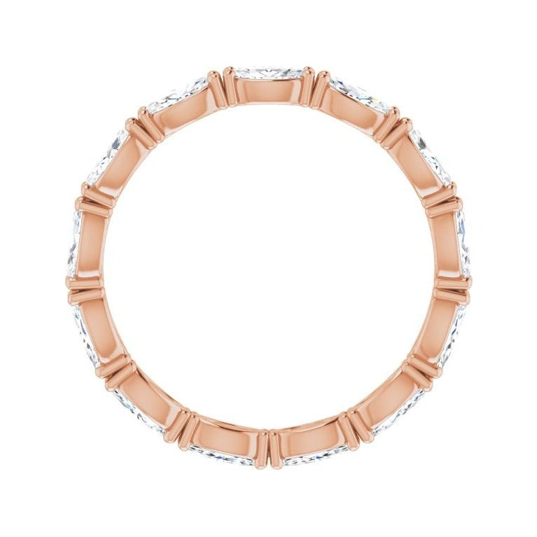 Sapphire Row Lab-Grown Diamond Petite Marquise Eternity Band - 14K Rose Gold, 4.5 × 2.5 mm, 6.5 (view 2)