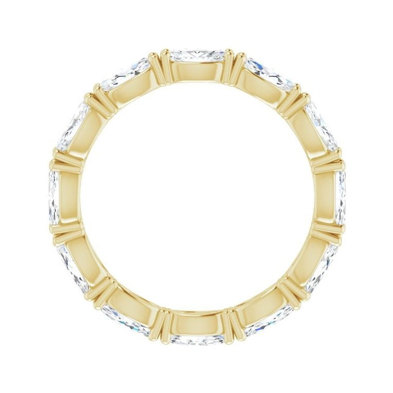 Sapphire Row Lab-Grown Diamond Petite Marquise Eternity Band - 14K Yellow Gold, 4.5 × 2.5 mm, 4 (view 2)