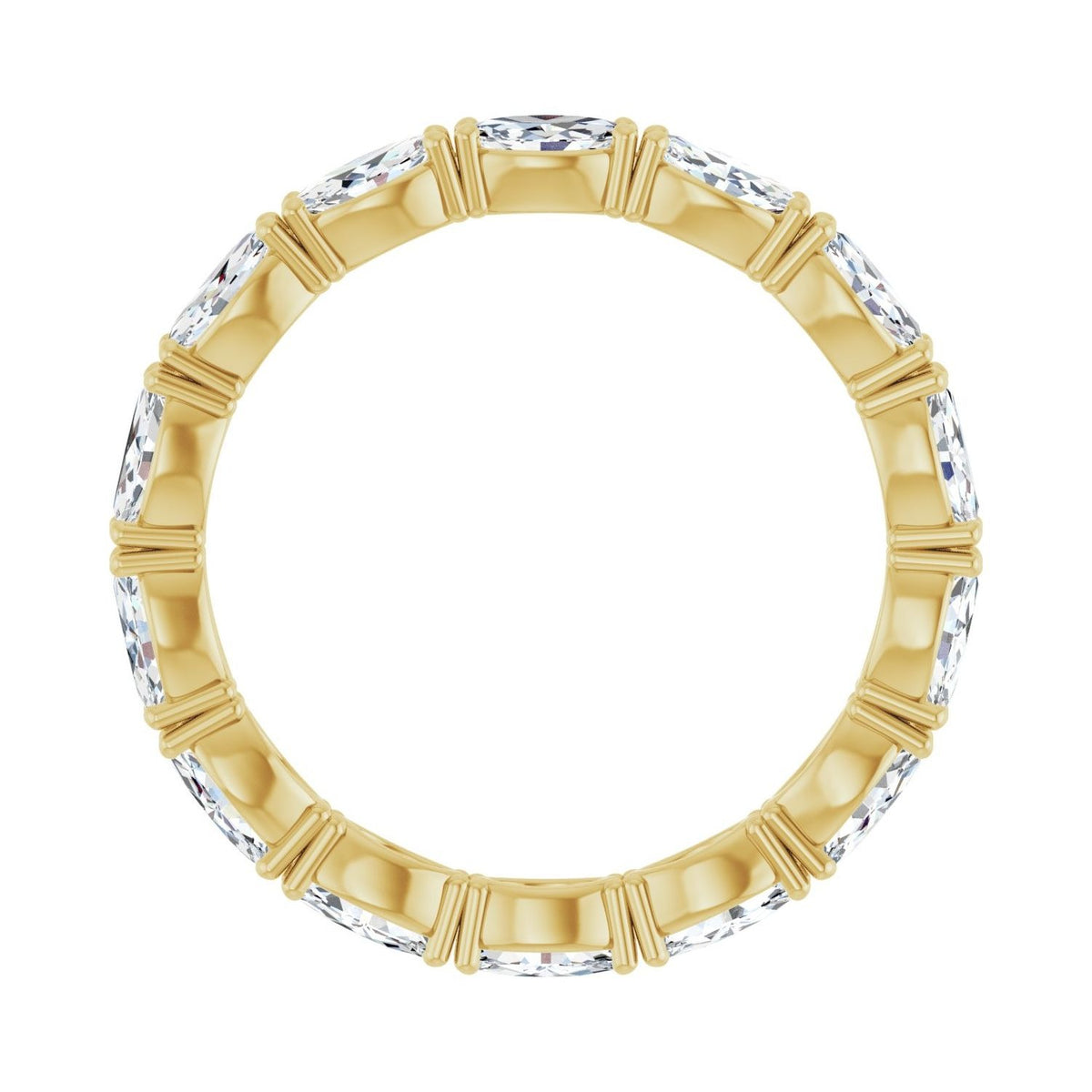 Sapphire Row Lab-Grown Diamond Petite Marquise Eternity Band - 14K Yellow Gold, 4.5 × 2.5 mm, 7 (view 2)
