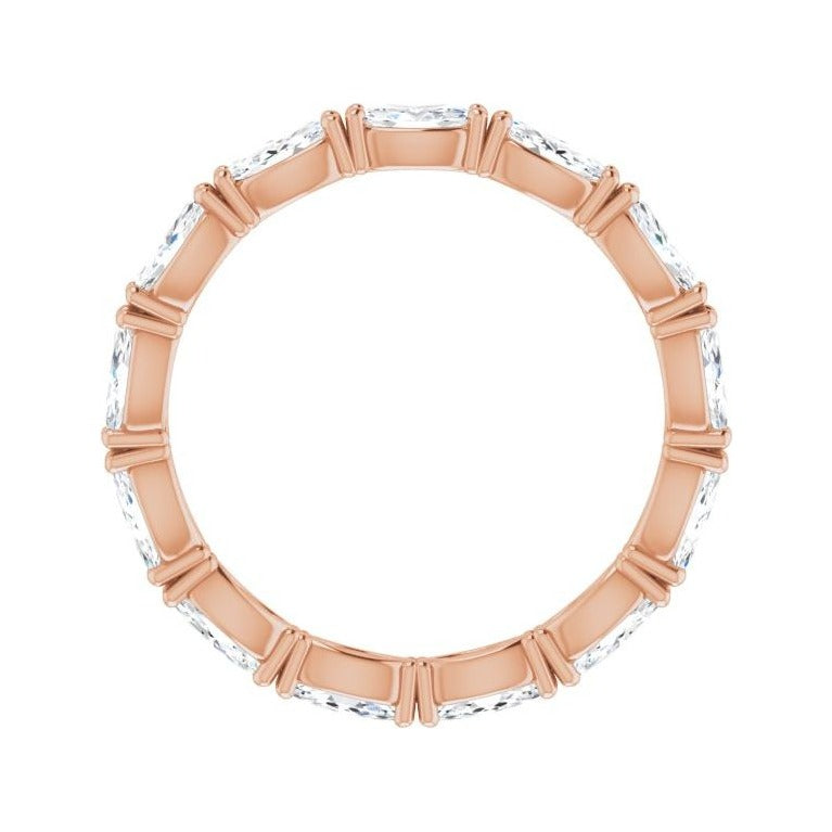 Sapphire Row Lab-Grown Diamond Petite Marquise Eternity Band - 14K Rose Gold, 4 × 2 mm, 4 (view 2)