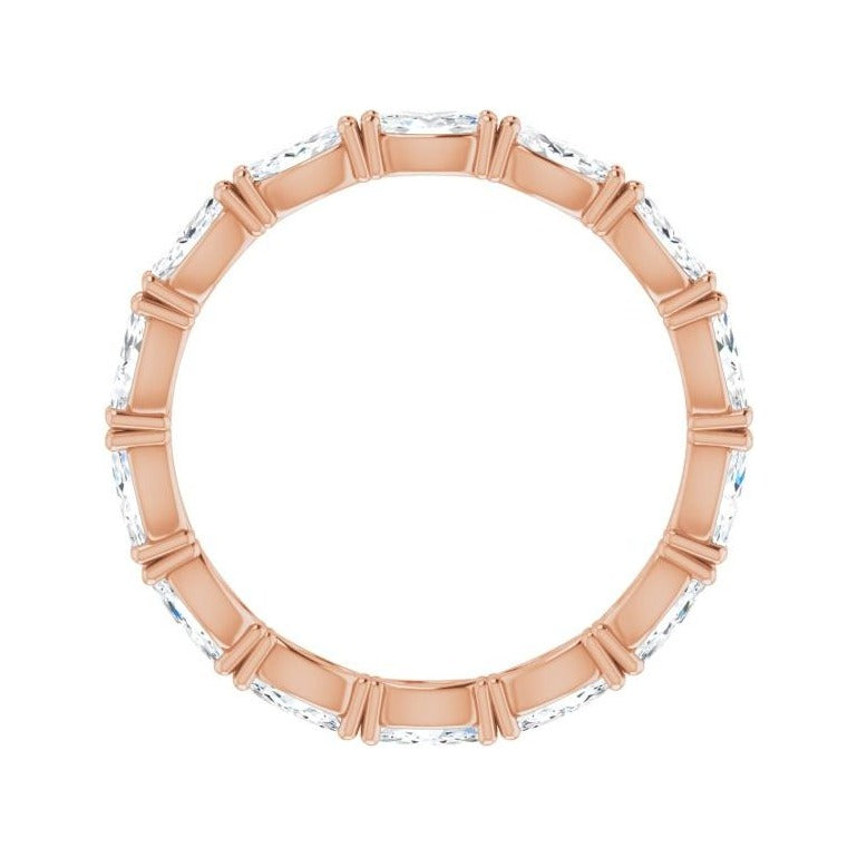 Sapphire Row Lab-Grown Diamond Petite Marquise Eternity Band - 14K Rose Gold, 4 × 2 mm, 5 (view 2)