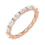 Sapphire Row Lab-Grown Diamond Petite Marquise Eternity Band - 14K Rose Gold, 4 × 2 mm, 6