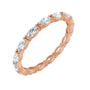 Sapphire Row Lab-Grown Diamond Petite Marquise Eternity Band - 14K Rose Gold, 4 × 2 mm, 7