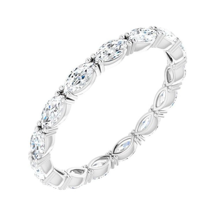 Sapphire Row Lab-Grown Diamond Petite Marquise Eternity Band - Platinum, 4.3 × 2.25 mm, 8