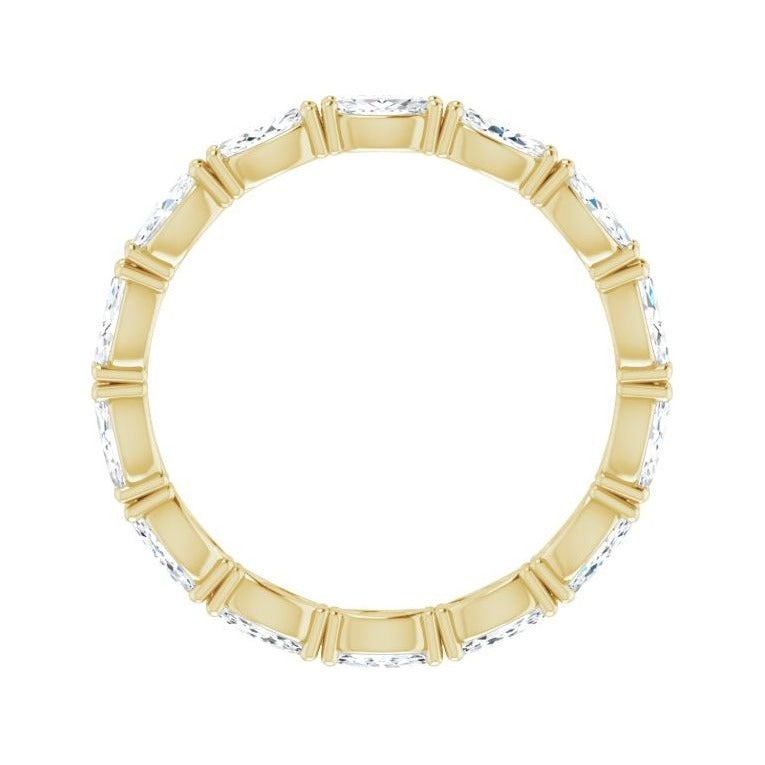 Sapphire Row Lab-Grown Diamond Petite Marquise Eternity Band - 14K Yellow Gold, 4.5 × 2.5 mm, 7.5 (view 2)
