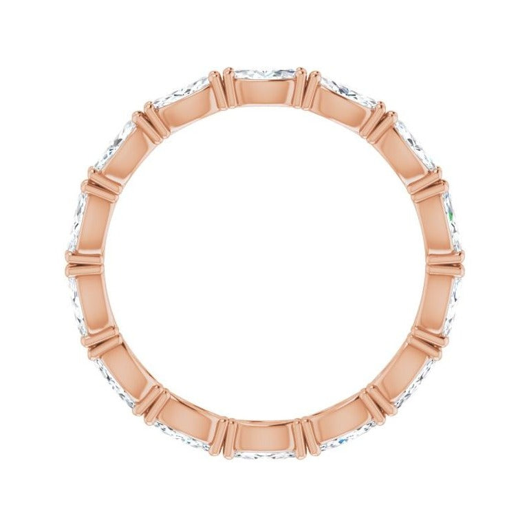 Sapphire Row Lab-Grown Diamond Petite Marquise Eternity Band - 14K Rose Gold, 4.3 × 2.25 mm, 6.5 (view 2)