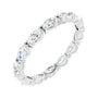 Sapphire Row Lab-Grown Diamond Petite Marquise Eternity Band - 14K White Gold, 4.5 × 2.5 mm, 7.5
