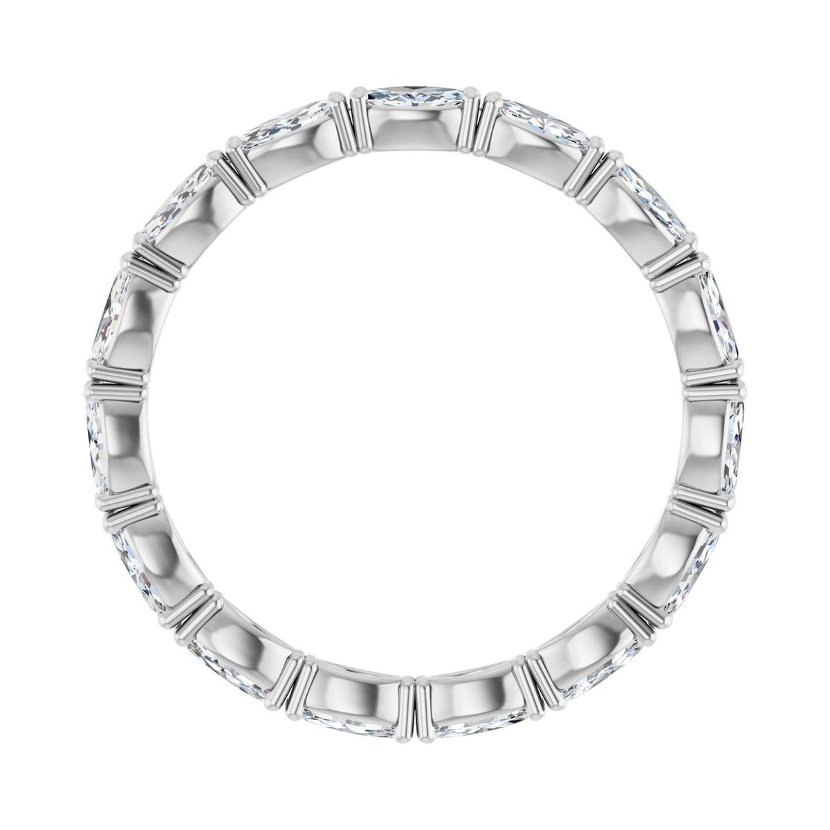Sapphire Row Lab-Grown Diamond Petite Marquise Eternity Band - 14K White Gold, 4 × 2 mm, 7 (view 2)