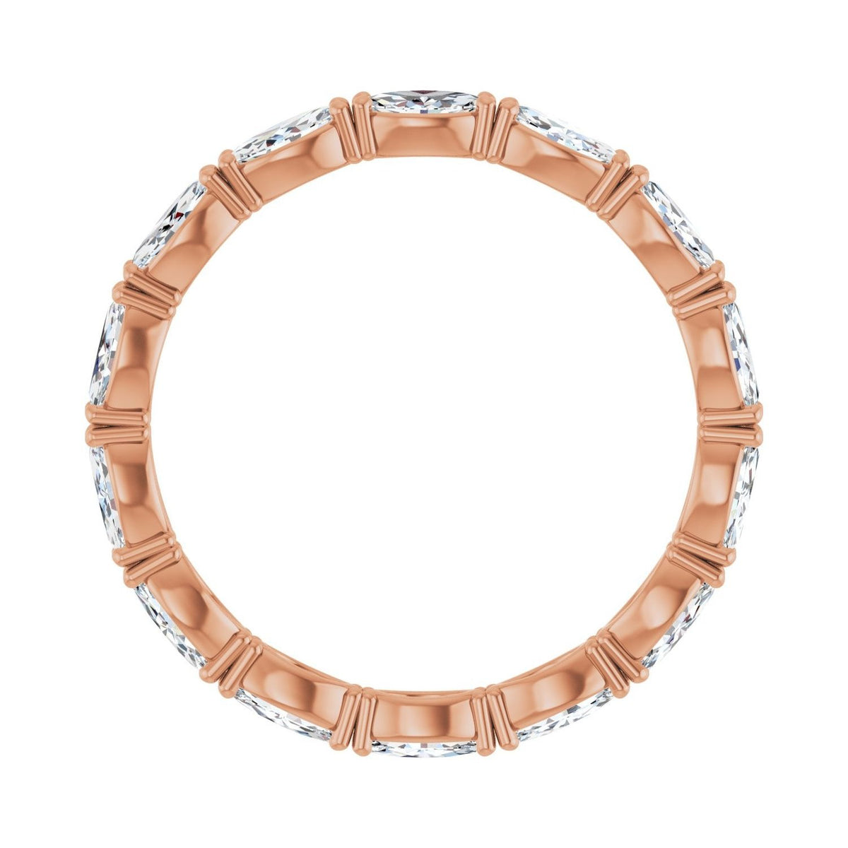 Sapphire Row Lab-Grown Diamond Petite Marquise Eternity Band - 14K Rose Gold, 4.3 × 2.25 mm, 7 (view 2)