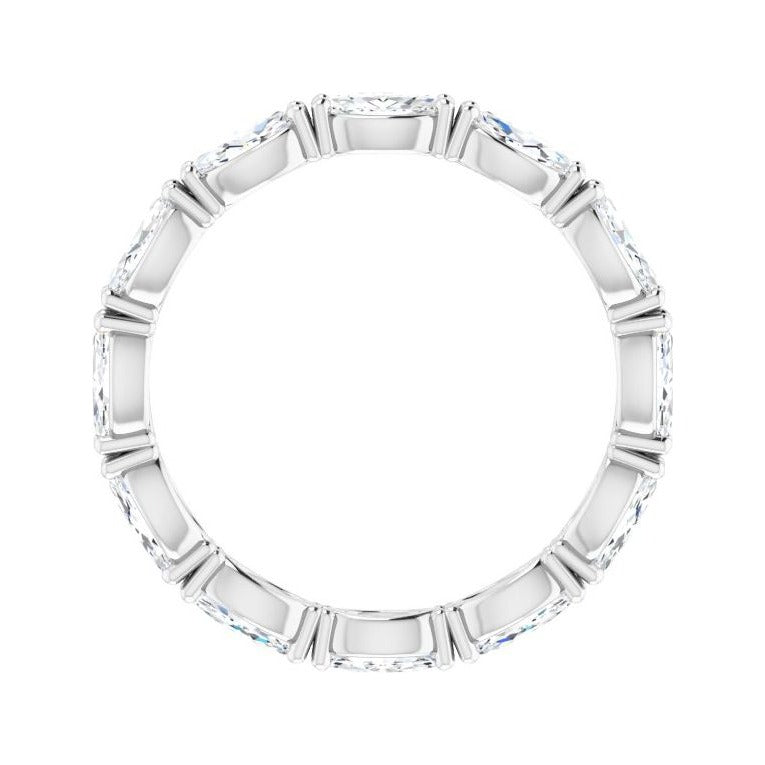 Sapphire Row Lab-Grown Diamond Petite Marquise Eternity Band - 14K White Gold, 4.5 × 2.5 mm, 5 (view 2)