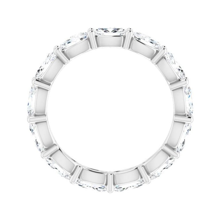 Sapphire Row Lab-Grown Diamond Petite Oval Eternity Band - 14K White Gold, 5 × 3 mm, 6.5 (view 2)