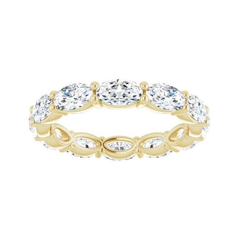 Sapphire Row Lab-Grown Diamond Petite Oval Eternity Band - 14K Yellow Gold, 5 × 3 mm, 5.5 (view 3)