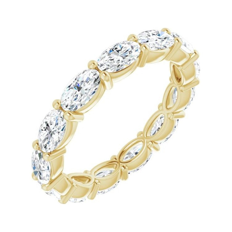 Sapphire Row Lab-Grown Diamond Petite Oval Eternity Band - 14K Yellow Gold, 5 × 3 mm, 6.5