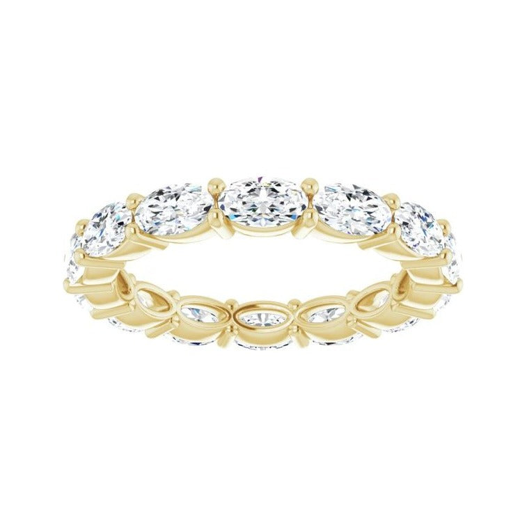Sapphire Row Lab-Grown Diamond Petite Oval Eternity Band - 14K Yellow Gold, 5 × 3 mm, 7.5 (view 3)